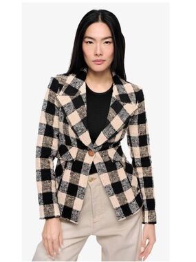 Smythe cutaway blazer buffalo check size 4